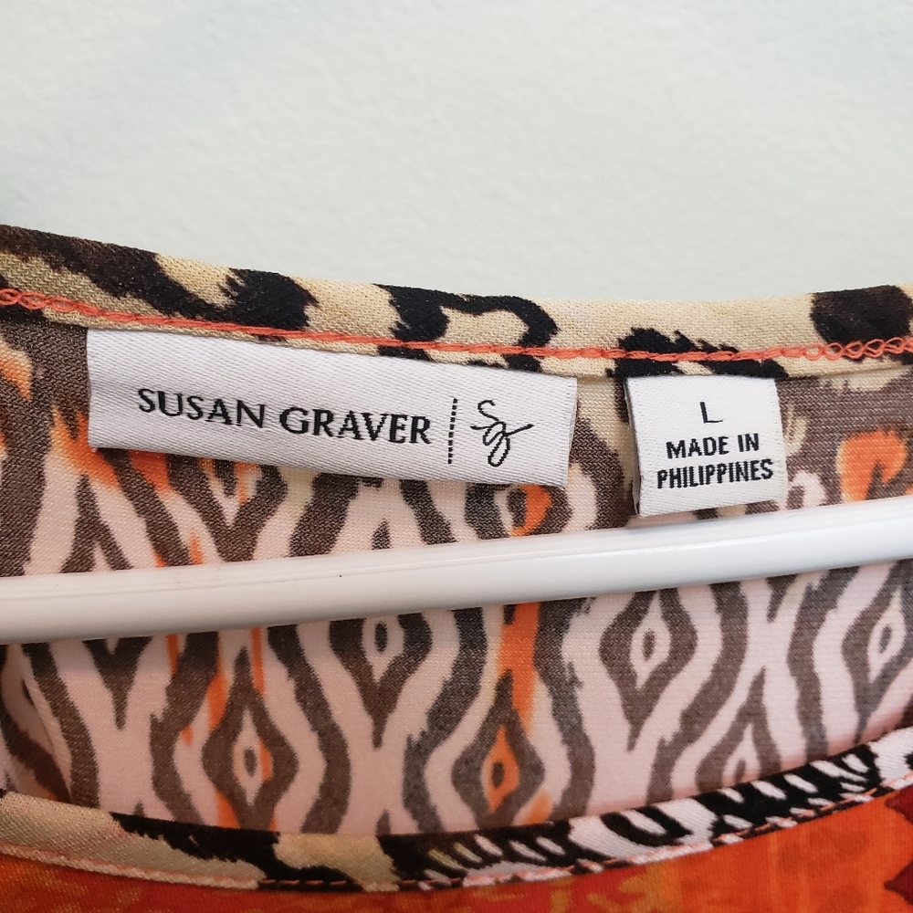 Susan Graver Multicolor Patchwork Women's Top Siz… - image 4